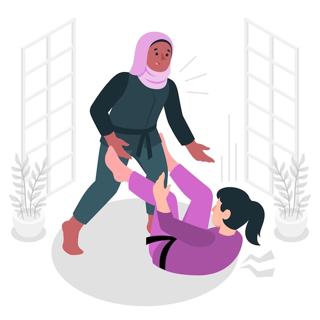 Vecteur gratuit illustration de concept de jiu jitsu