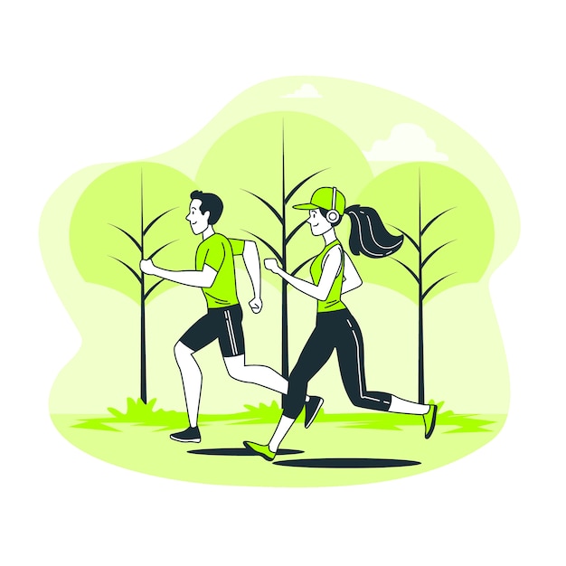 Vecteur gratuit illustration de concept de jogging