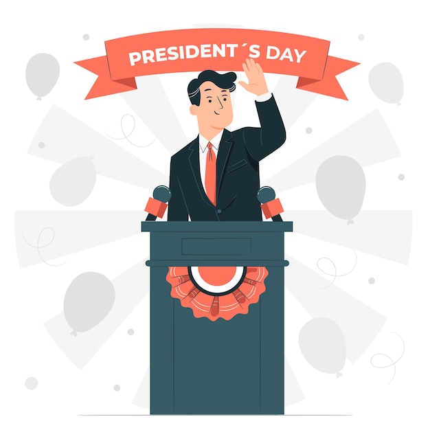 Vecteur gratuit illustration de concept de jour du président