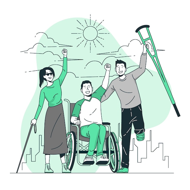 Vecteur gratuit illustration de concept de jour handicapé