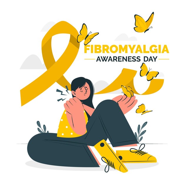 Illustration de concept de jour de sensibilisation à la fibromyalgie