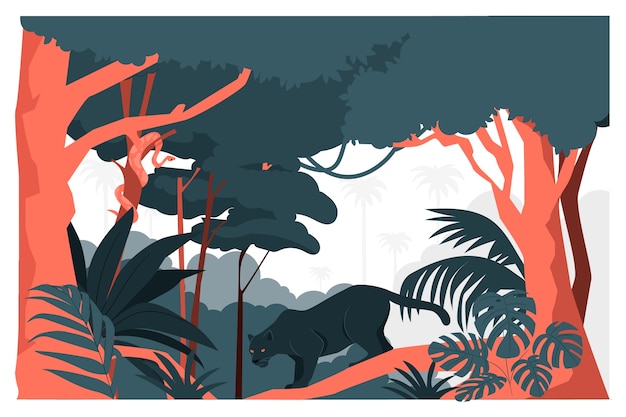 Vecteur gratuit illustration de concept de jungle