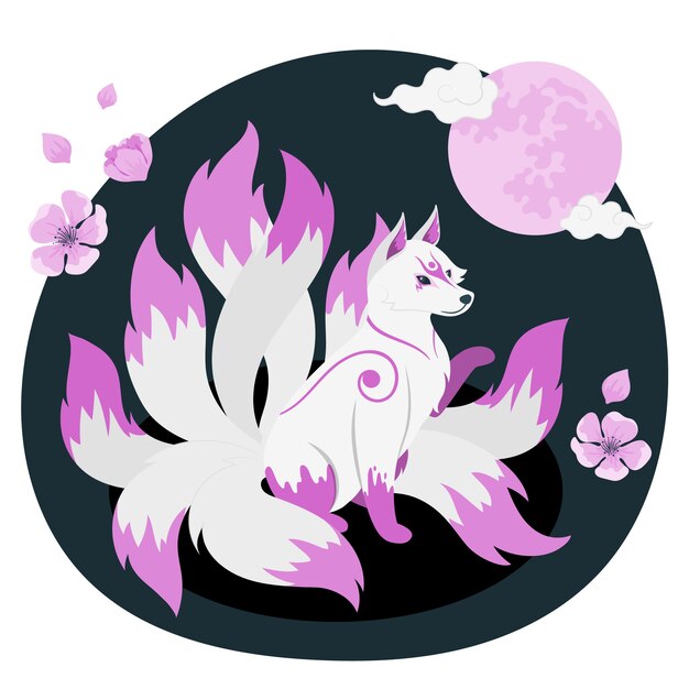 Vecteur gratuit illustration de concept de kitsune