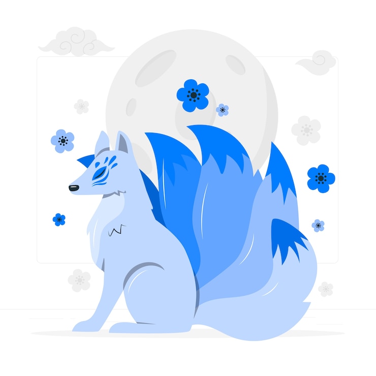 Vecteur gratuit illustration de concept de kitsune