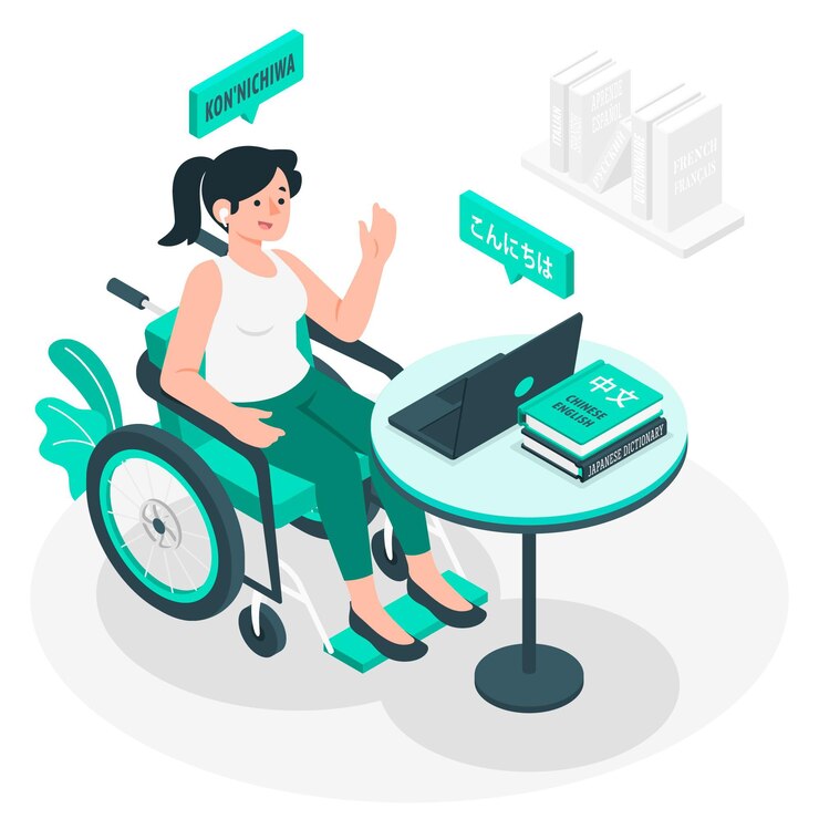 Vecteur gratuit illustration de concept de langues d'apprentissage