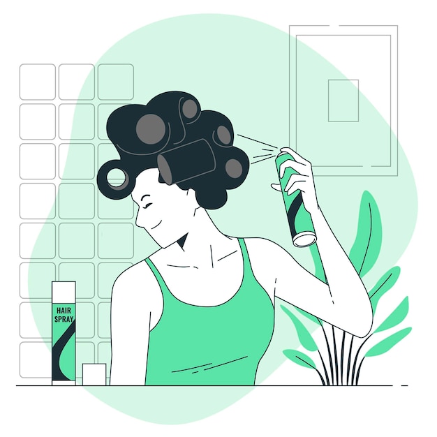 Vecteur gratuit illustration de concept de laque pour cheveux