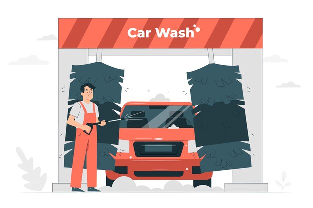 Illustration de concept de lavage de voiture