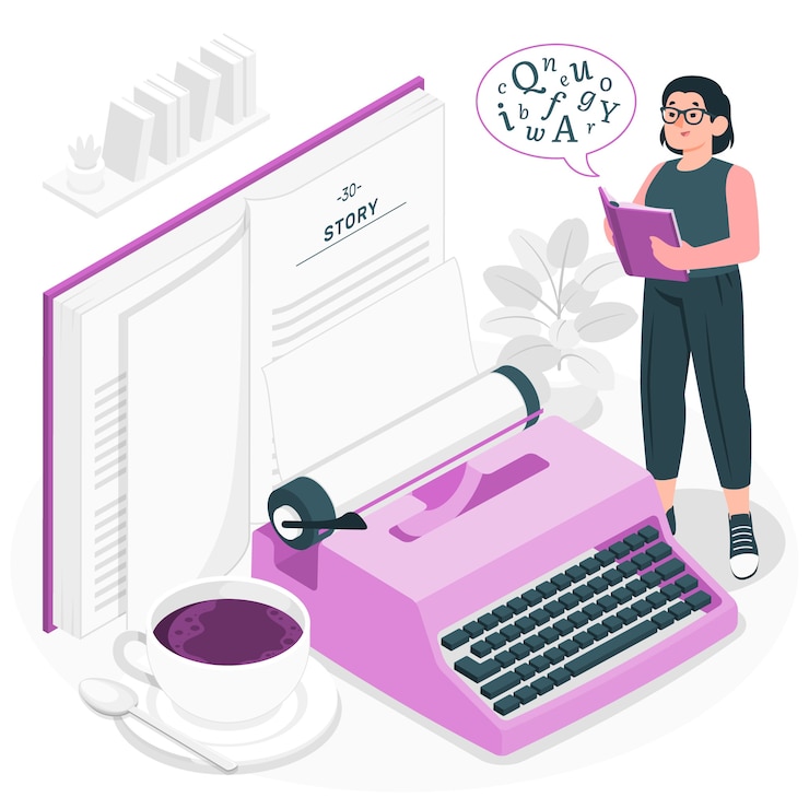 Vecteur gratuit illustration de concept de littérature