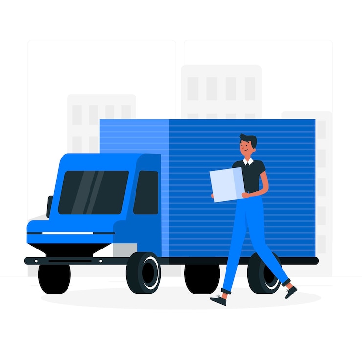 Vecteur gratuit illustration de concept de logistique