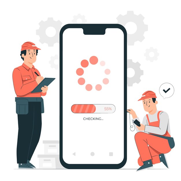 Illustration de concept de maintenance de téléphone