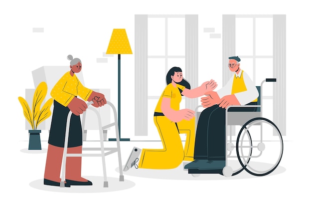 Illustration de concept de maison de soins infirmiers