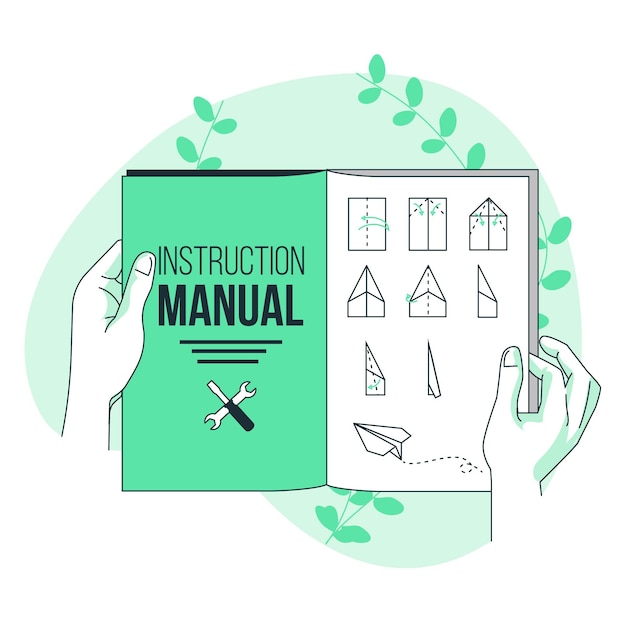 Illustration de concept de manuel d'instructions
