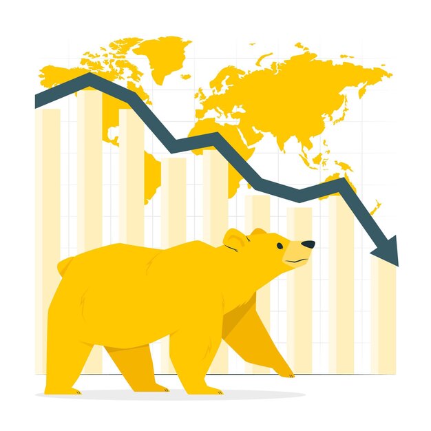 Vecteur gratuit illustration de concept de marché baissier