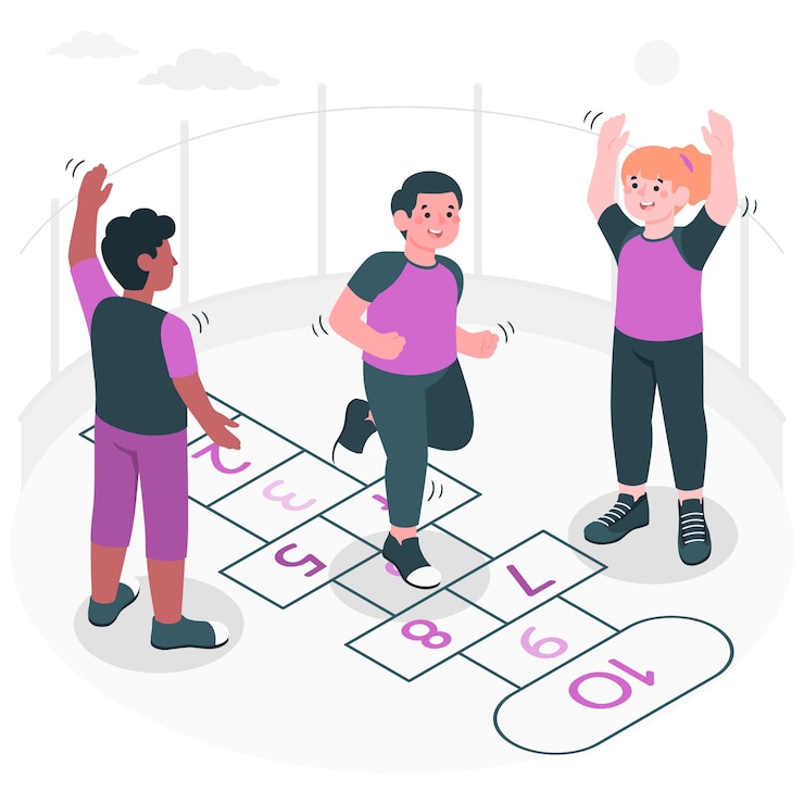 Vecteur gratuit illustration de concept de marelle