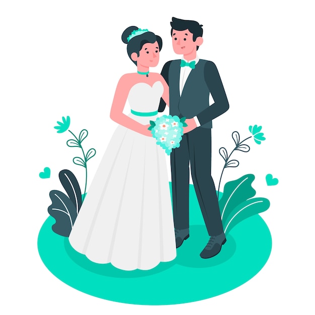 Vecteur gratuit illustration de concept de mariage