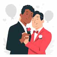 Vecteur gratuit illustration de concept de mariage