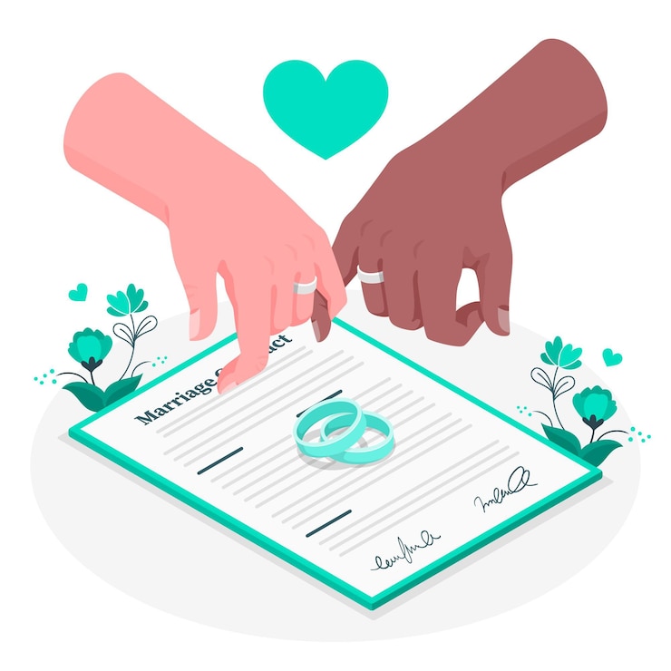 Vecteur gratuit illustration de concept de mariage