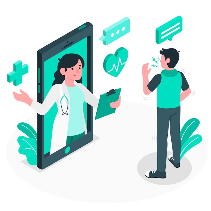 Vecteur gratuit illustration de concept de médecin en ligne