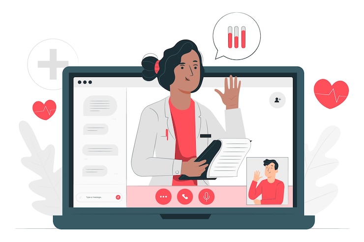 Vecteur gratuit illustration de concept de médecin en ligne