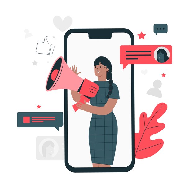 Illustration de concept de médias sociaux