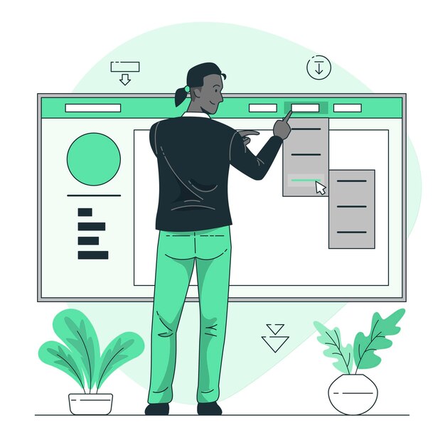 Illustration de concept de menu déroulant