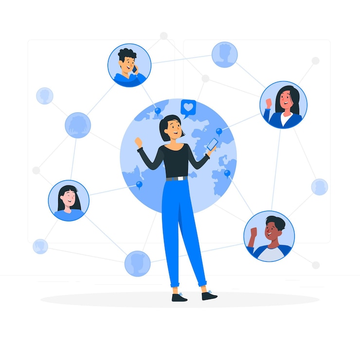 Vecteur gratuit illustration de concept de monde connecté
