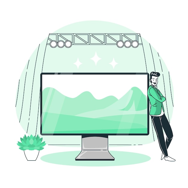 Vecteur gratuit illustration de concept de moniteur