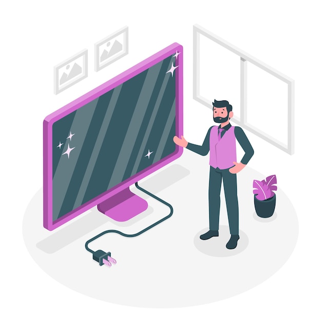 Vecteur gratuit illustration de concept de moniteur