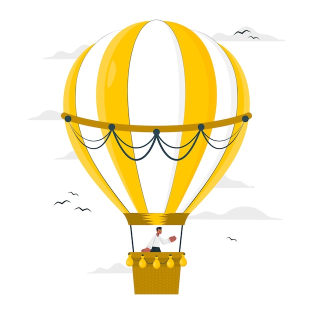 Vecteur gratuit illustration de concept de montgolfière