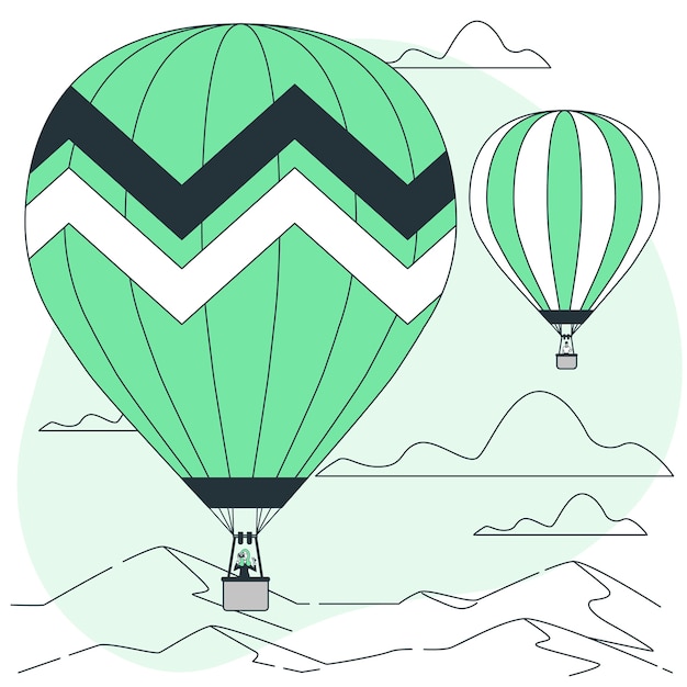 Vecteur gratuit illustration de concept de montgolfière