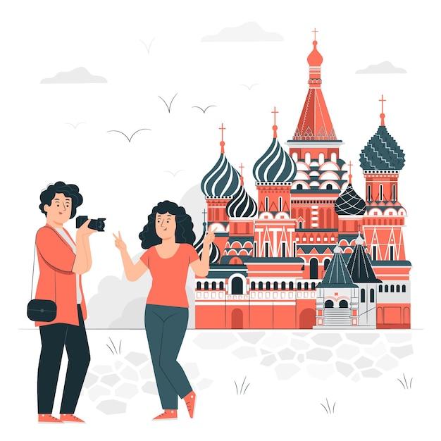 Vecteur gratuit illustration de concept de moscou