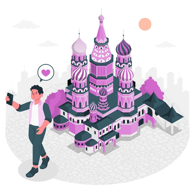 Vecteur gratuit illustration de concept de moscou