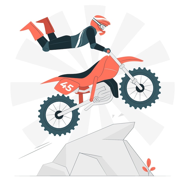 Vecteur gratuit illustration de concept de motocross