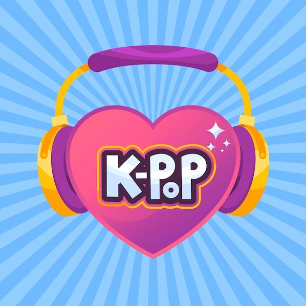 Vecteur gratuit illustration de concept de musique k-pop