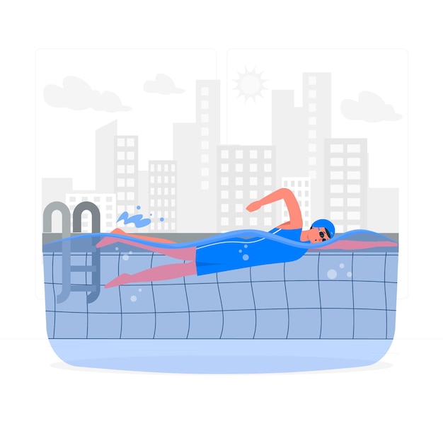 Vecteur gratuit illustration de concept de natation