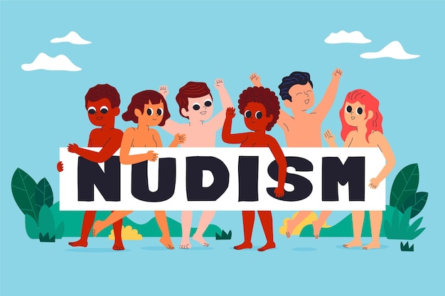 Vecteur gratuit illustration de concept de naturisme de dessin animé