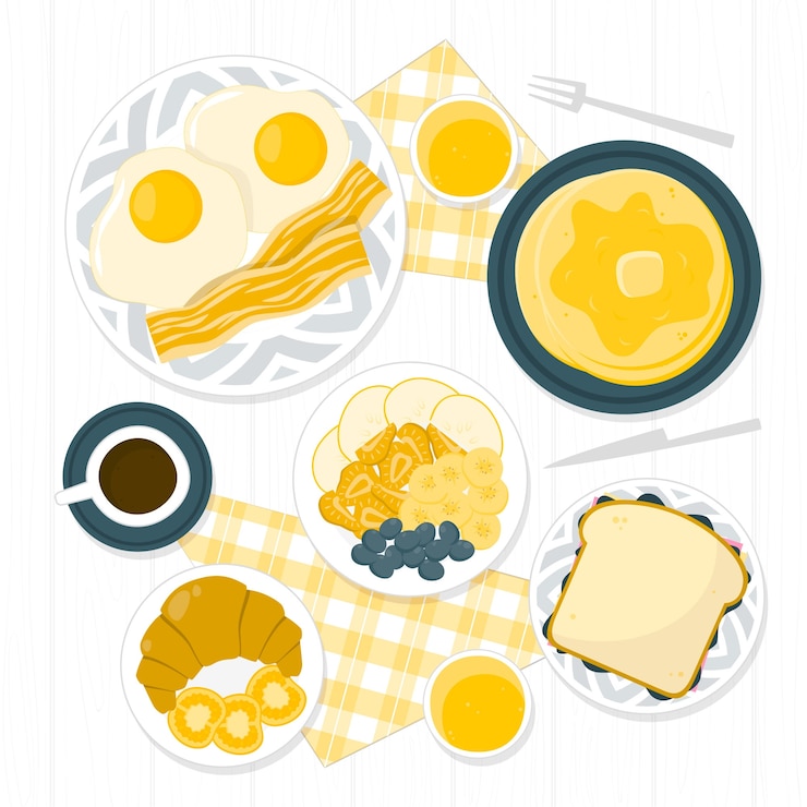 Vecteur gratuit illustration de concept de nourriture de brunch