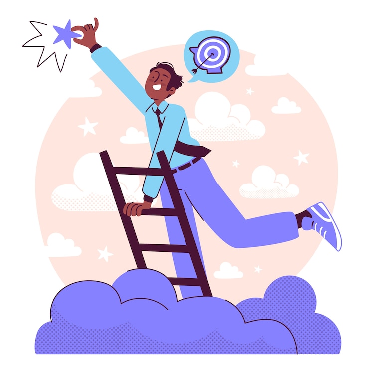 Vecteur gratuit illustration de concept d'objectifs personnels