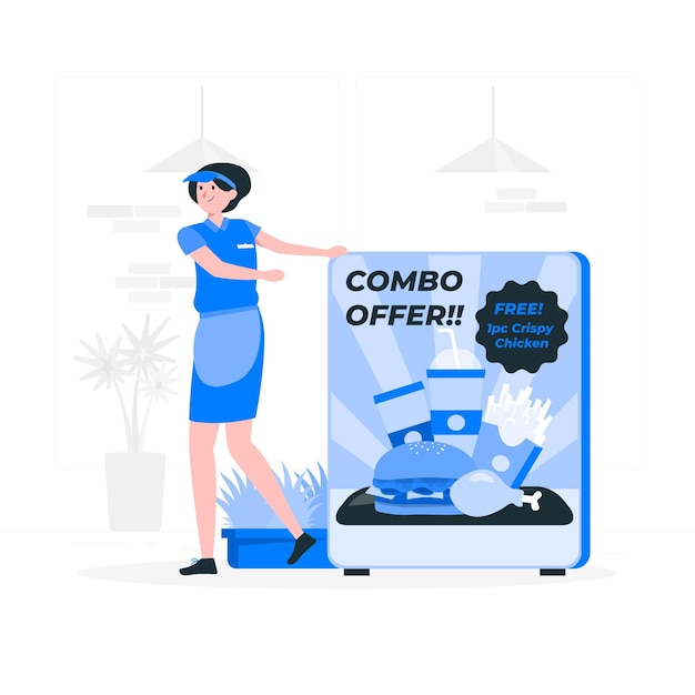 Vecteur gratuit illustration de concept d'offre combinée