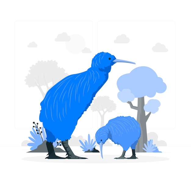 Illustration de concept d'oiseau kiwi