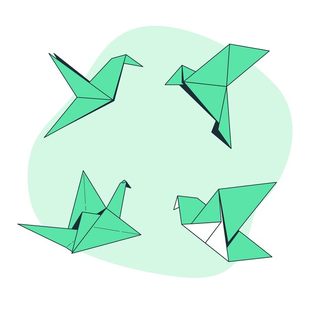Illustration de concept oiseau origami