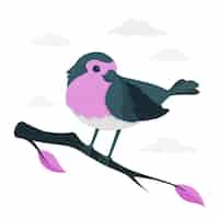 Vecteur gratuit illustration de concept oiseau robin