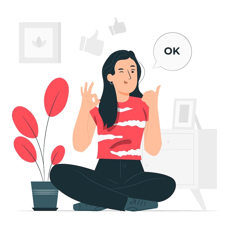 Vecteur gratuit illustration de concept ok