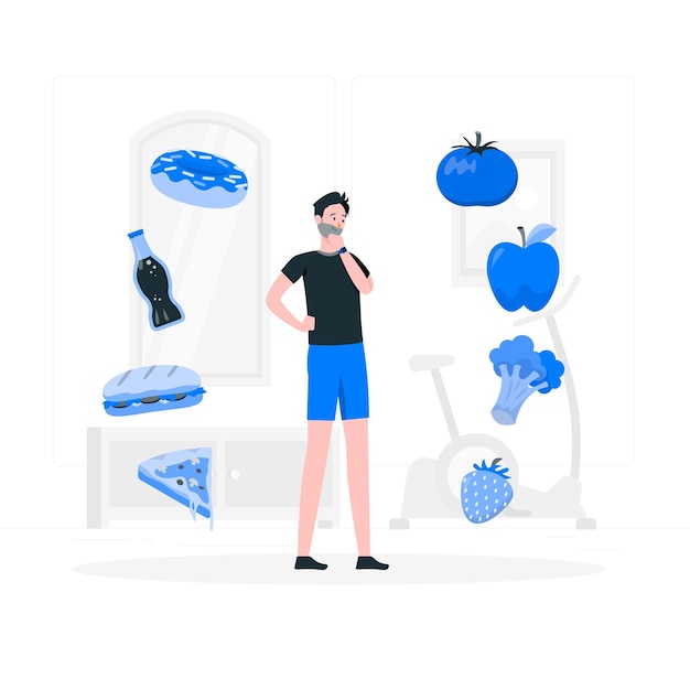 Vecteur gratuit illustration de concept d'options saines