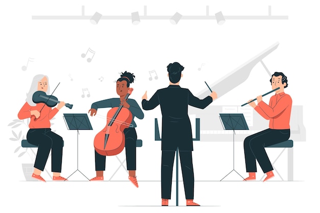 Vecteur gratuit illustration de concept d'orchestre