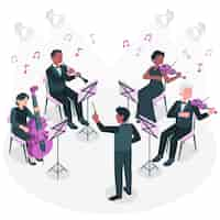 Vecteur gratuit illustration de concept d'orchestre