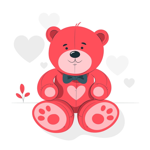 Vecteur gratuit illustration de concept d'ours en peluche