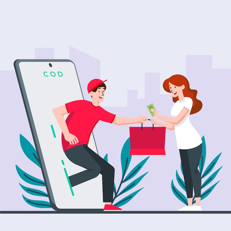Vecteur gratuit illustration de concept de paiement à la livraison