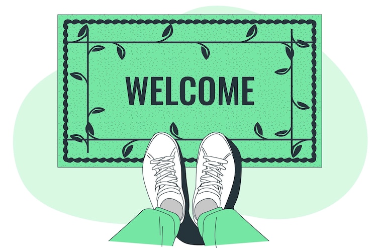 Vecteur gratuit illustration de concept de paillasson de bienvenue