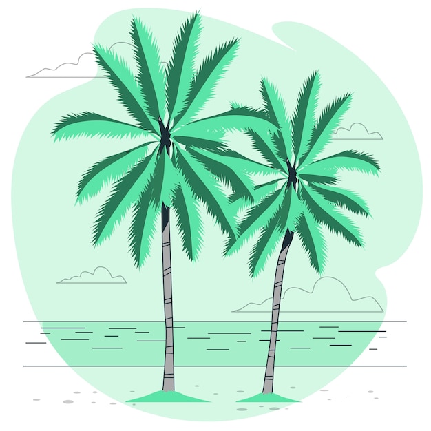 Vecteur gratuit illustration de concept de palmier